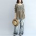 2021 fashion khaki floral knit pullover loose casual o neck sweater