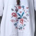 women Midi-length cotton dress trendy plus size Loose Round Neck Embroidered Irregular Cotton Dress