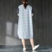 Elegant pure cotton dresses oversized Large Pockets Stripe Cotton Thin Summer Women Dress